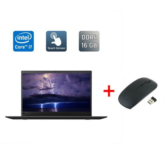 Ультрабук Lenovo ThinkPad x1 Carbon 6th / 14" (1920x1080) IPS Touch / Intel Core i7-8650U (4 (8) ядра по 1.9 - 4.2 GHz) / 16 GB DDR4 / 512 GB SSD / Intel UHD Graphics 620 / Fingerprint / WebCam / Windows 10 б/у + Подарок Беспроводная мышь / USB
