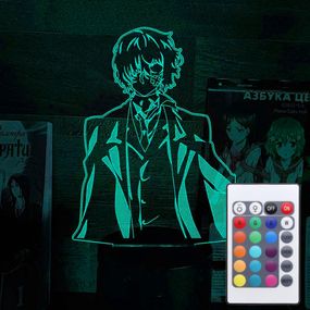 Акриловый светильник-ночник с пультом 16 цветов Осаму Дазай 3 tty-n002324