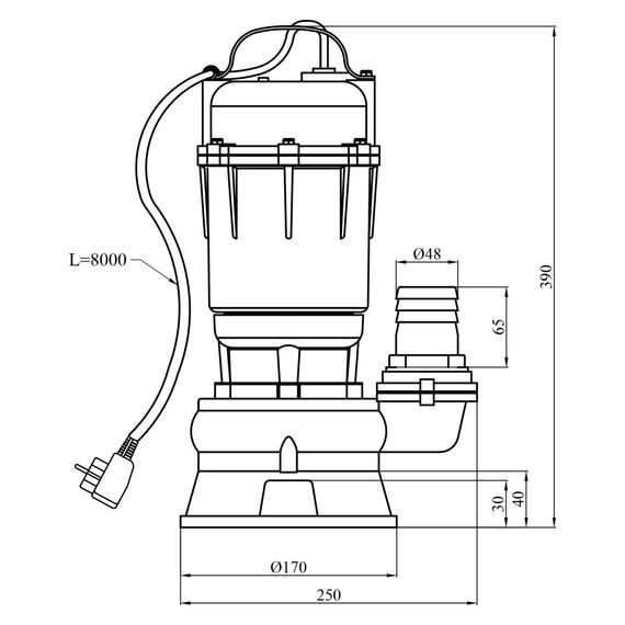 Дренажно-фекальний насос Agua WQD 10-10-1.1 кВт (CV035079) | Зображення 3
