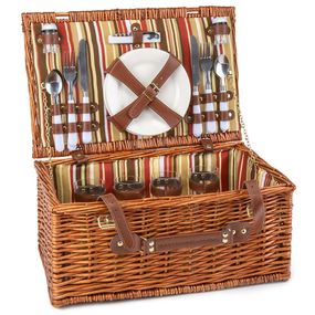 Корзина для пикника на 4 человека Brown Hikko 46х30х20 см