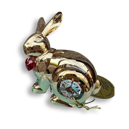 Статуетка Rabbit Crystal Heart зі стразами Swarovski gold | Зображення 1