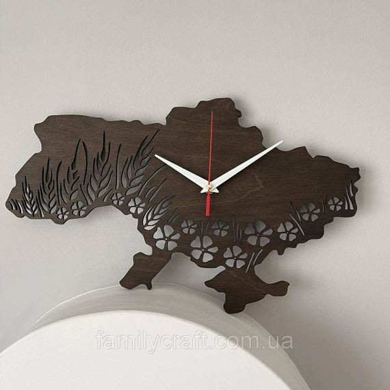 Настінний годинник Карта України з фанери Патріотичний дерев'яний годинник | Зображення 7