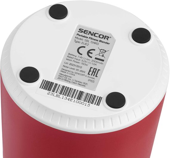 Блендер Sencor  портативний для смузі 150Вт, чаша-500мл, USB-C, біло-червоний (SBL134RD) | Зображення 5