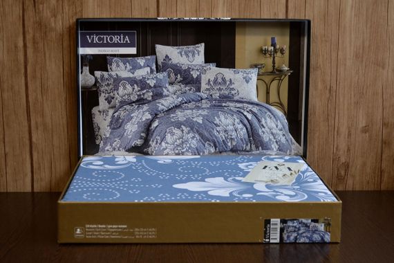 Постільна білизна EVA Ranforce 200 х 220 см. Victoria Indigo-Mavi | Зображення 1