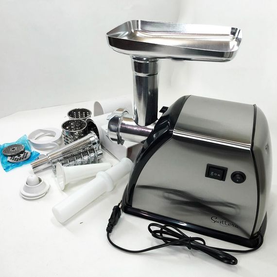 М'ясорубка Suntera SMG-5454SS, М'ясорубка електрична метал, М'ясорубка-соковижималка | Зображення 1