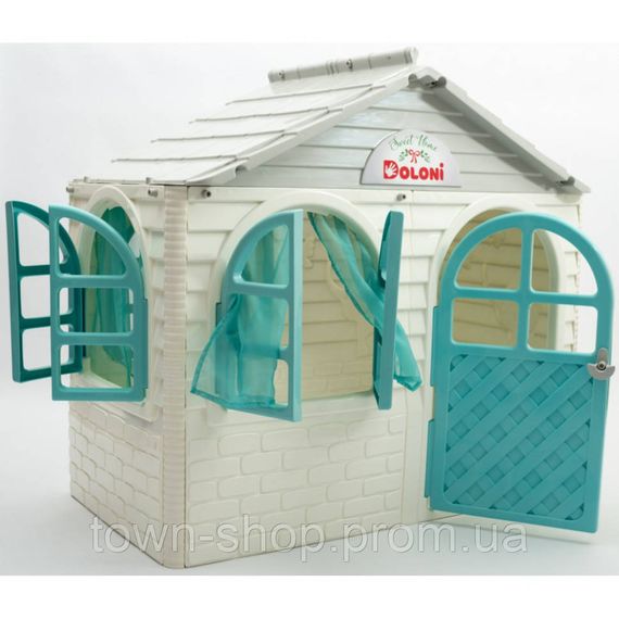 Игровой Домик со шторками Doloni Toys 02550/15 Бело-Бирюзовый | Зображення 1