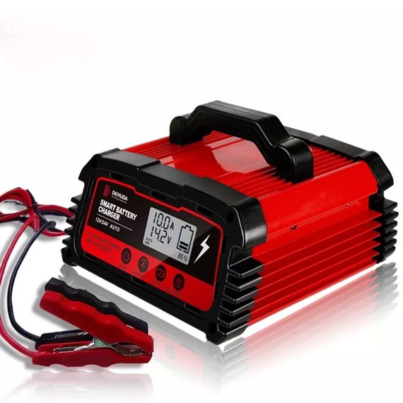 Універсальний зарядний пристрій для акумуляторів WonderTech GEL AGM 12V 24V Demuda DC200Plus червоний