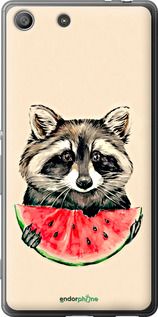 Чохол на Sony Xperia M5 E5633 Єнотик з кавуном "4605u-217-2448"