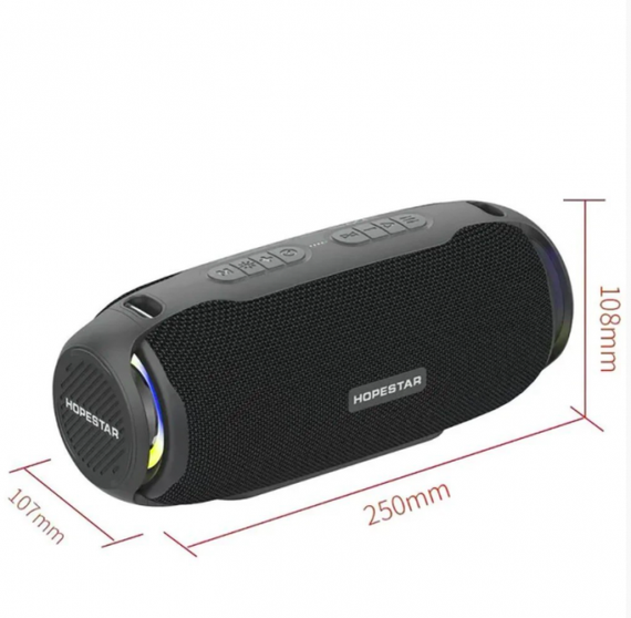 Портативная колонка Hopestar H48 20Вт LED подсветка USB, AUX, FM, Bluetooth черная (H48) | Зображення 3