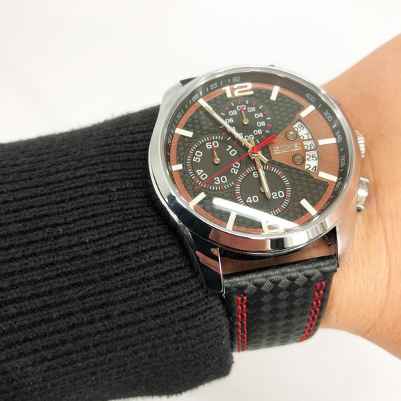 Годинник наручний чоловічий SKMEI 9106RD, оригінальний чоловічий годинник, модний чоловічий годинник круглий | Зображення 1