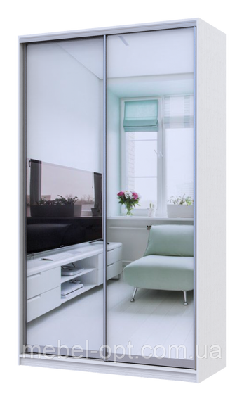 Шафа купе Сіті 24 Doros Білий 2 Дзеркала 140х60х240 (42002090)