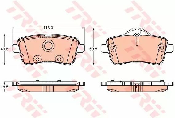 Колодки гальмівні дискові MB GL-CLASS 2012-, M-CLASS 2011-ден.  TRW (GDB1947)