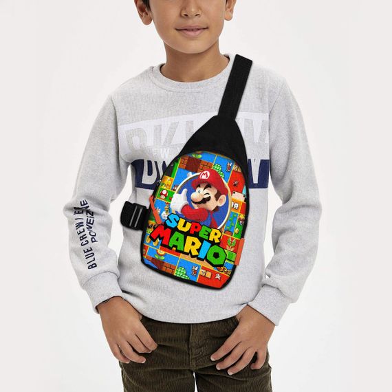 Сумка через плече дитяча Супер Маріо 29х17 см сумка слінг для хлопчика (02164)