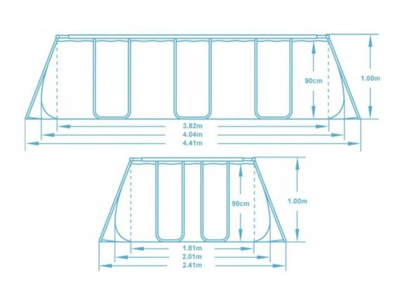 Басейн каркасний прямокутний 18 в 1 Bestway 56441 404 x 201 x 100 см (DM-56441-17W1) | Зображення 8