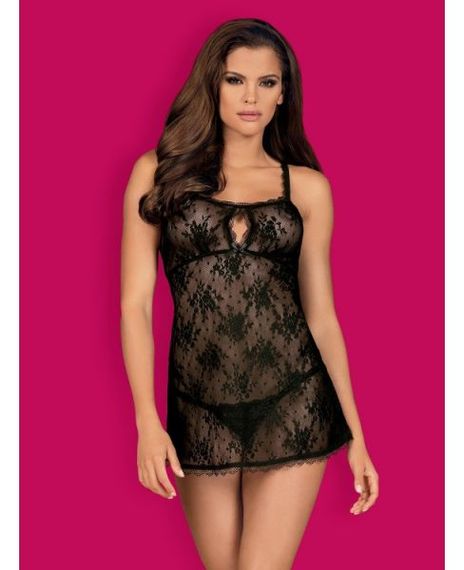 Рубашка Obsessive Behindy babydoll & thong S/M | Зображення 4