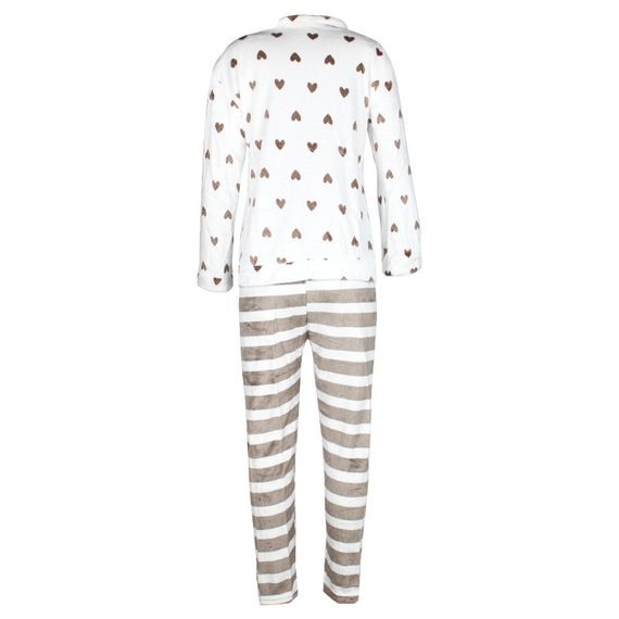 Женская пижама Lesko Heart Brown XL теплая для дома | Зображення 5
