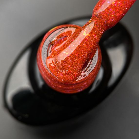 Світловідбивна база Crooz Crystal Base №02 (коралова з блиском) 8мл | Зображення 1