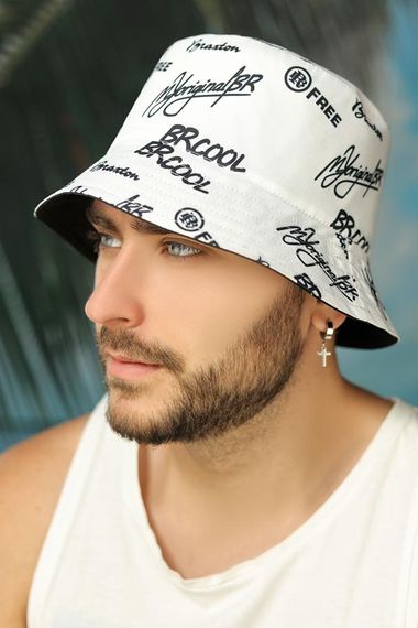 Мужская двухсторонняя панама «BR Cool» белый + черный
