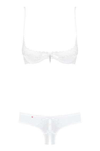 Комплект відкритий Obsessive Alabastra set Білий S/M | Зображення 5