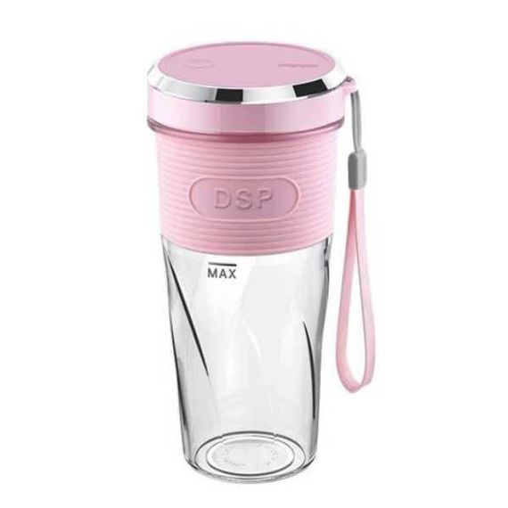 Портативний блендер USB для смузі та коктейлів шейкер 350мл 50Вт DPS KJ2087 Рожевий