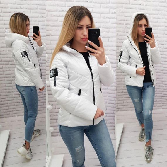 Жіноча демісезонна куртка, арт. 1008, білий | Зображення 9