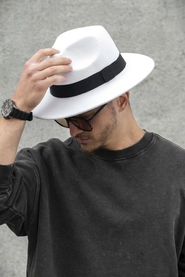 Капелюх Without Fedora з стрічкою White