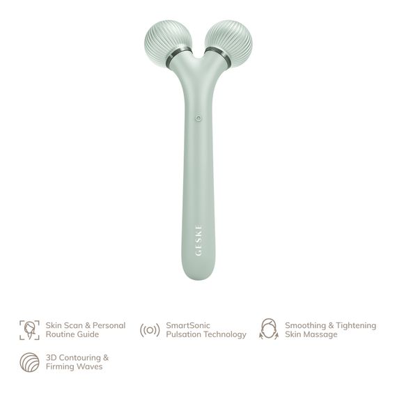 Електронний ультразвуковий ролик для обличчя GESKE Sonic Facial Roller 4в1 green | Зображення 1