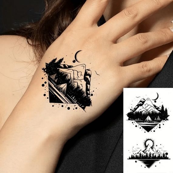 Набір дитячих тимчасових тату "Чорні міні №3" black-tattoo-mini-set-3-3, 30 штук по 9,5*5,5 см | Зображення 3