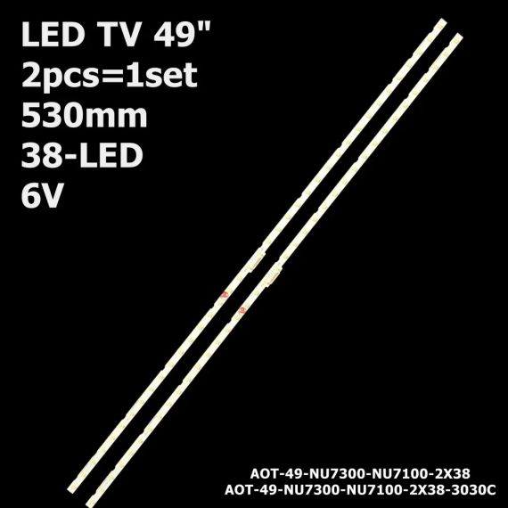 LED підсвітка 49" Samsung UE49NU7172U  UE5NU7470  UE49LS03 1 планка Світлодіод 3х3 мм