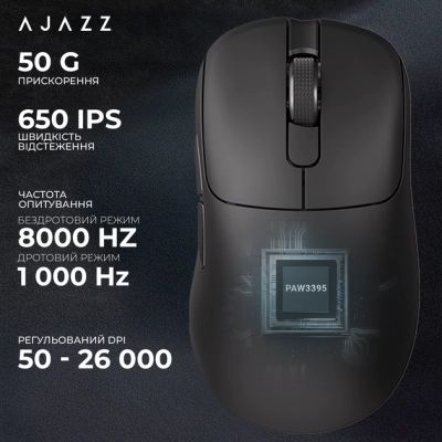 Мышка Ajazz AJ179PRO Wireless/Bluetooth/USB Charging Dock Black (AJ179-PRO-B) | Зображення 5