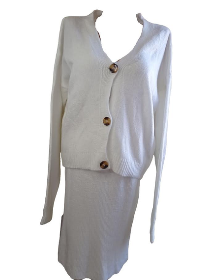 Костюм в'язаний трійка зі спідницею М&M білий (213862) | Зображення 6