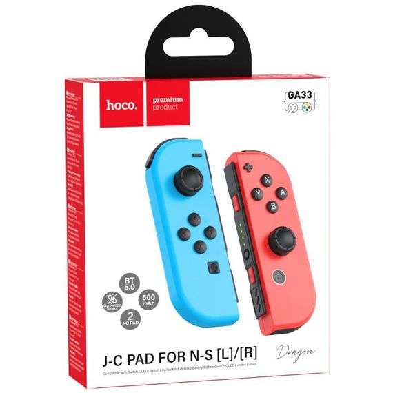 Бездротовий контролер Hoco GA33 Dragon for Nintendo Switch (500mAh) Red Blue | Зображення 1