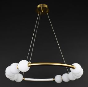 Люстра світлодіодна підвісна LED світильник для квартири на стелю лед 27208 Латунь 25-140х62х62 см.