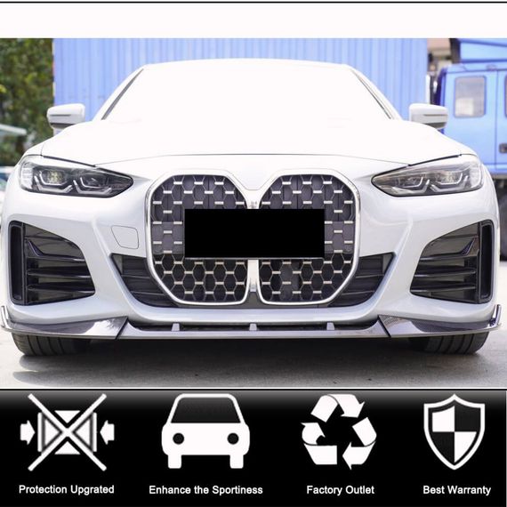 Накладка на передній бампер Lip V3 (для G26 M-Sport, Карбон) для BMW 4 серія G22/23/26 2020- рр | Зображення 1
