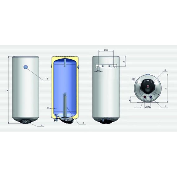 Водонагрівач Eldom Eureka 80 SLIM  2x1.0 kW  WV08039D | Зображення 5