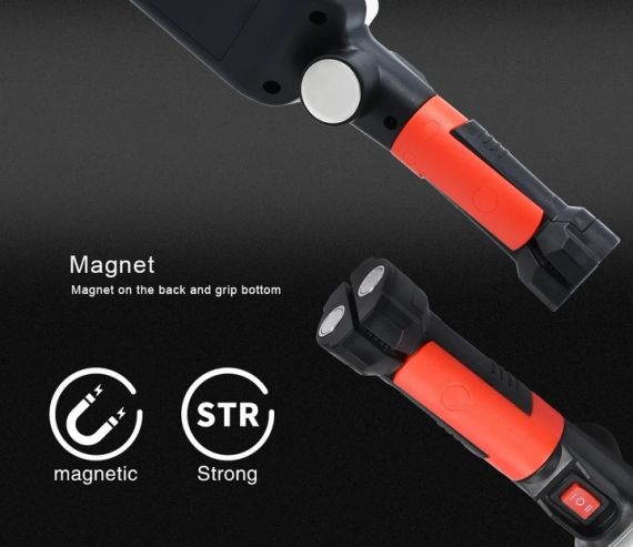 Аккумуляторная лампа подвесная переносная светодиодная автомобильная лампа для авто фонарь с магнитом с крючко | Зображення 3