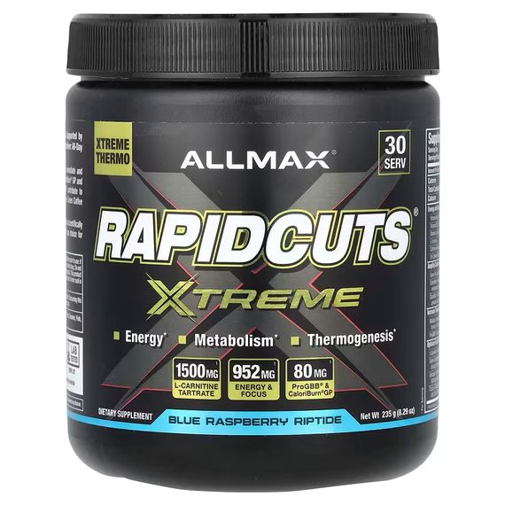 Жиросжигатель AllMax Rapidcuts® Xtreme, 235g (Blue Raspberry Riptide)