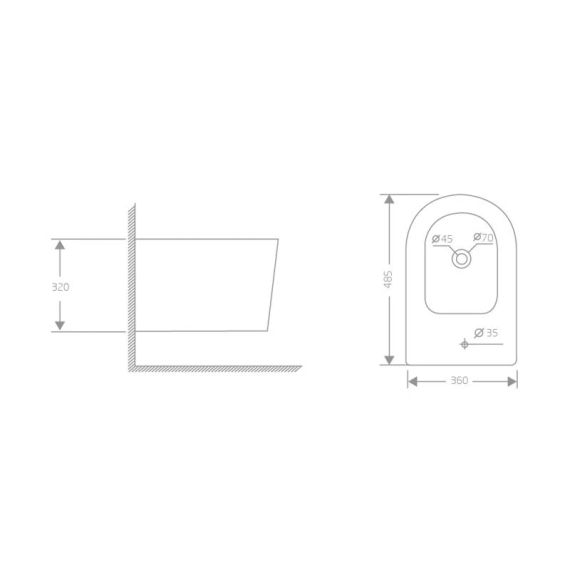 Біде підвісне Qtap Swan 485х360х320 мм, White QT16555379W | Зображення 1