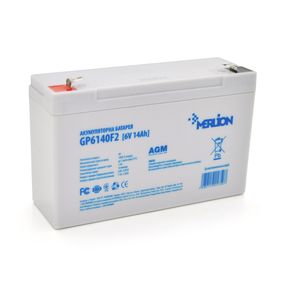 Аккумуляторная батарея MERLION AGM GP6140F2 6V 14A h (150x50x95 (100) Q10