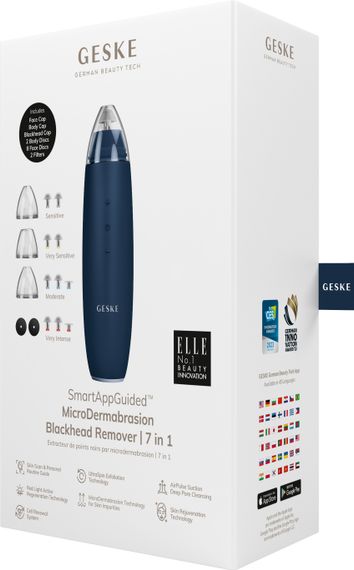 Микродермабразийное устройство для удаления черных точек GESKE MicroDermabrasion Blackhead Remover 7в1 starlight, Синий | Зображення 7