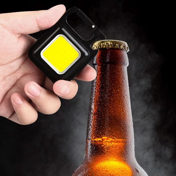 Ліхтарик-брелок від USB, з магнітом та відкривачкою / Акумуляторний міні-ліхтар / Ліхтар-брелок на ключі | Зображення 1