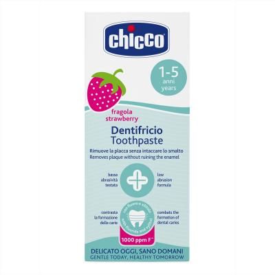 Детская зубная паста Chicco Клубничка со фтором 50 мл (07429.00) | Зображення 1
