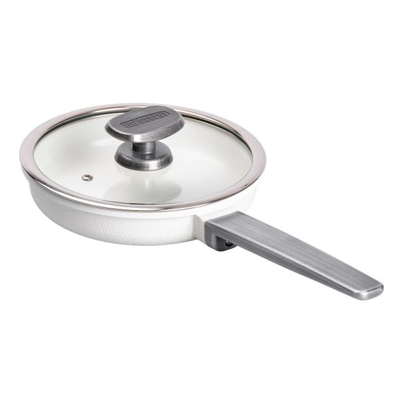 Алюмінієва сковорода з керамічним покриттям антипригарним 1 л Ø 20 см біла MGC | Зображення 4