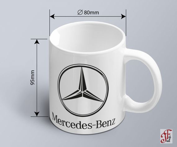 Чашка  з принтом авто логотип Mercedes Benz  (02010102008) | Зображення 1