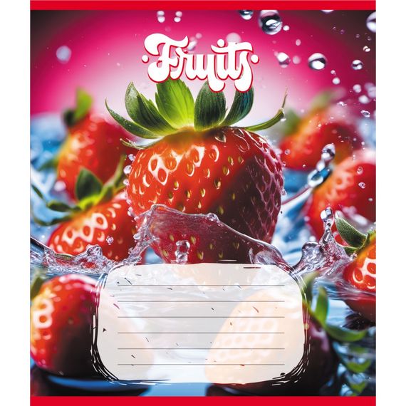 Тетрадь ученическая "Фрукты" 012-500028K-3 в клетку, 12 листов (959050)