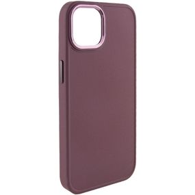 TPU чохол Bonbon Metal Style для Apple iPhone 14 (6.1") Силікон, Бордовий/Plum