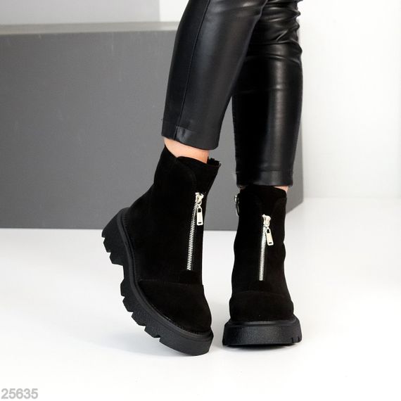 Теплі повсякденні замшеві черевики на блискавці низький хід | Зображення 7