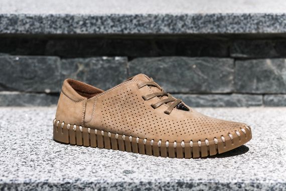 Мокасины Prime на шнуровках, бежевые 40 41 42 43 размер | Зображення 1