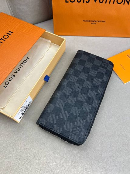 Органайзер сірий Louis Vuitton Zippy Damier Graphite k421