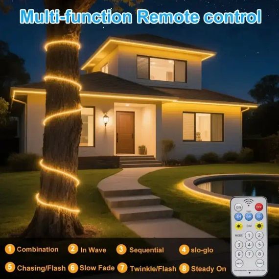 LED гирлянда с солнечной батареей 10 м (теплый белый свет) | Зображення 3